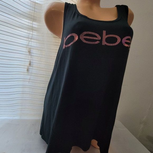Bebe Tops - 1486 Bebe Sport Women's Black sequin logo Tank Top Size XL NWT